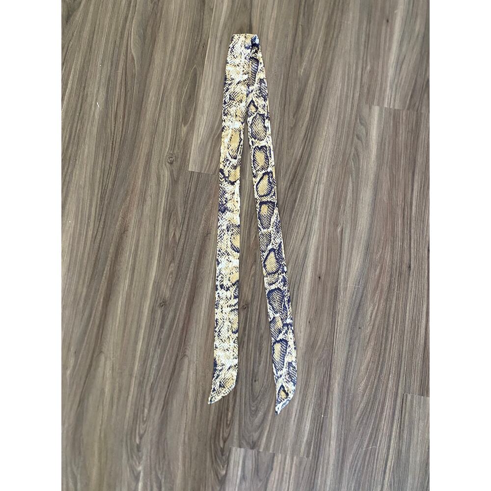 Skinny Scarf Tie Snake Print Womens Neck Tie Long Narrow Hair Scarf Y2K Neutral